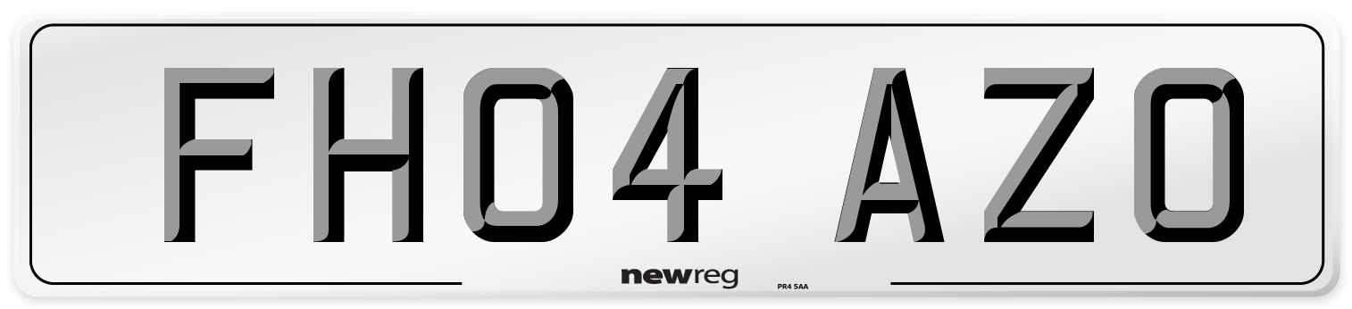 FH04 AZO Number Plate from New Reg